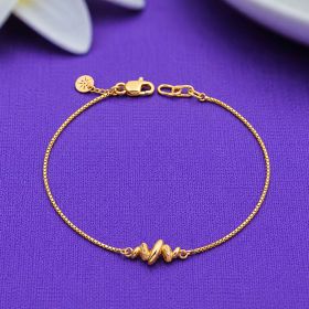 Sleek Textured Gold Bracelet