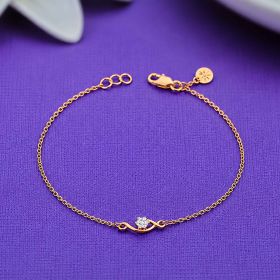 Elegant Floral Sparkle Gold Bracelet