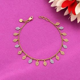 Leaf Cascade Dual Tone Platinum Bracelet