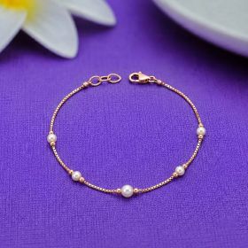 Minimal Pearl Design Gold Bracelet