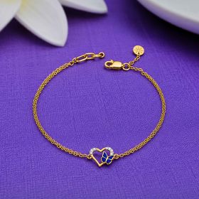 Elegant Butterfly Heart Gold Bracelet