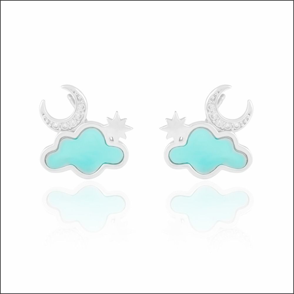 Gazing Stars Playful Clouds Sterling Silver Earrings