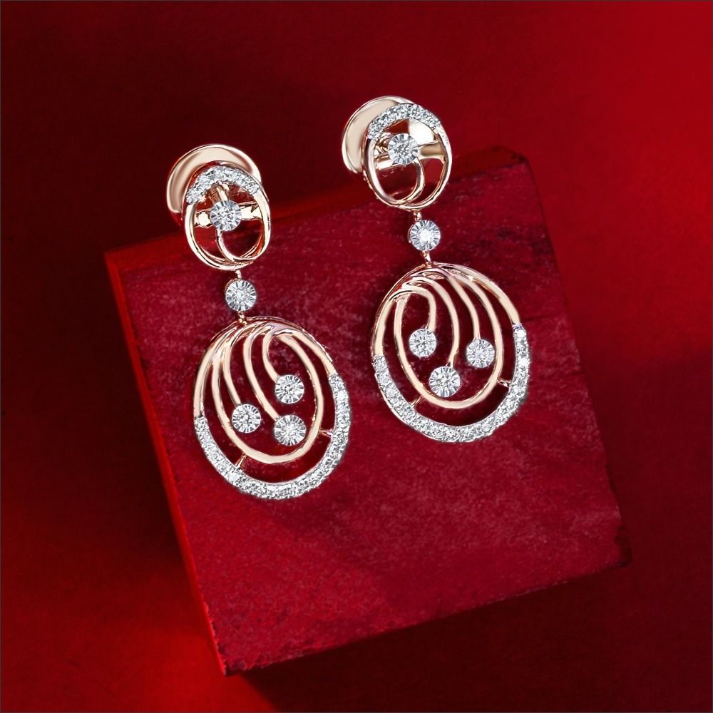 Opulent Loop Diamond Necklace Earrings