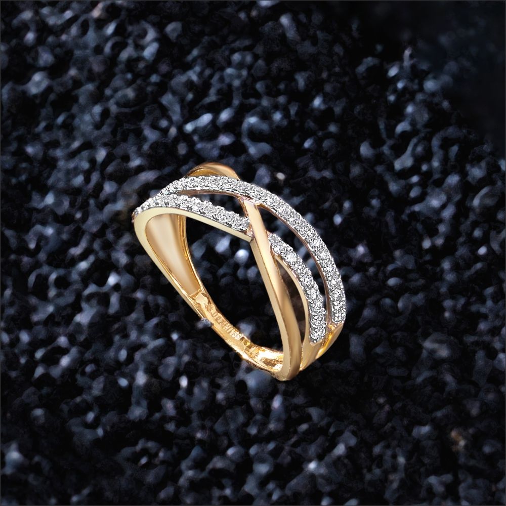 Criss-Cross Pavé Set Diamond Ring