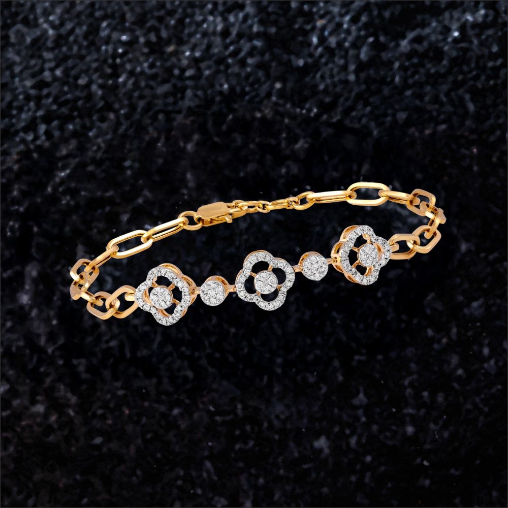Floral Fusion Link Diamond Bracelet