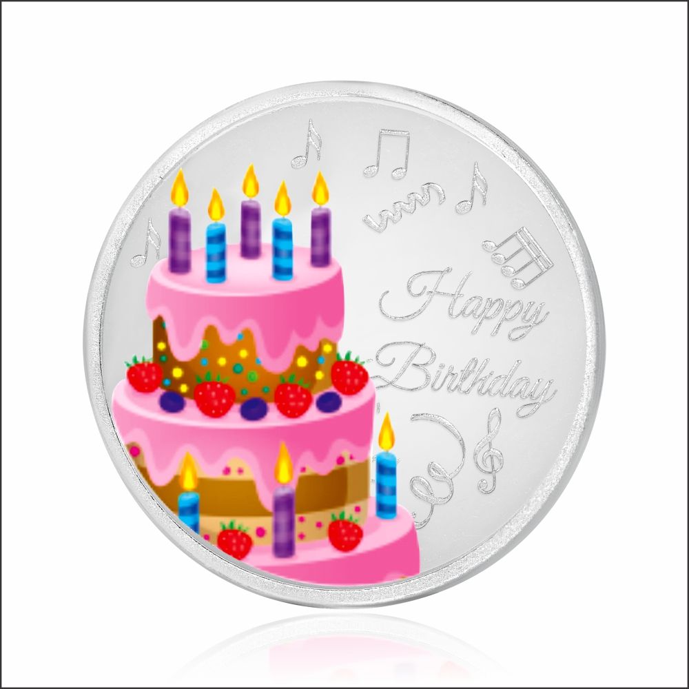 Aisshpra 999 Purity 10 Gram Happy Birthday Silver Coin for Gifting