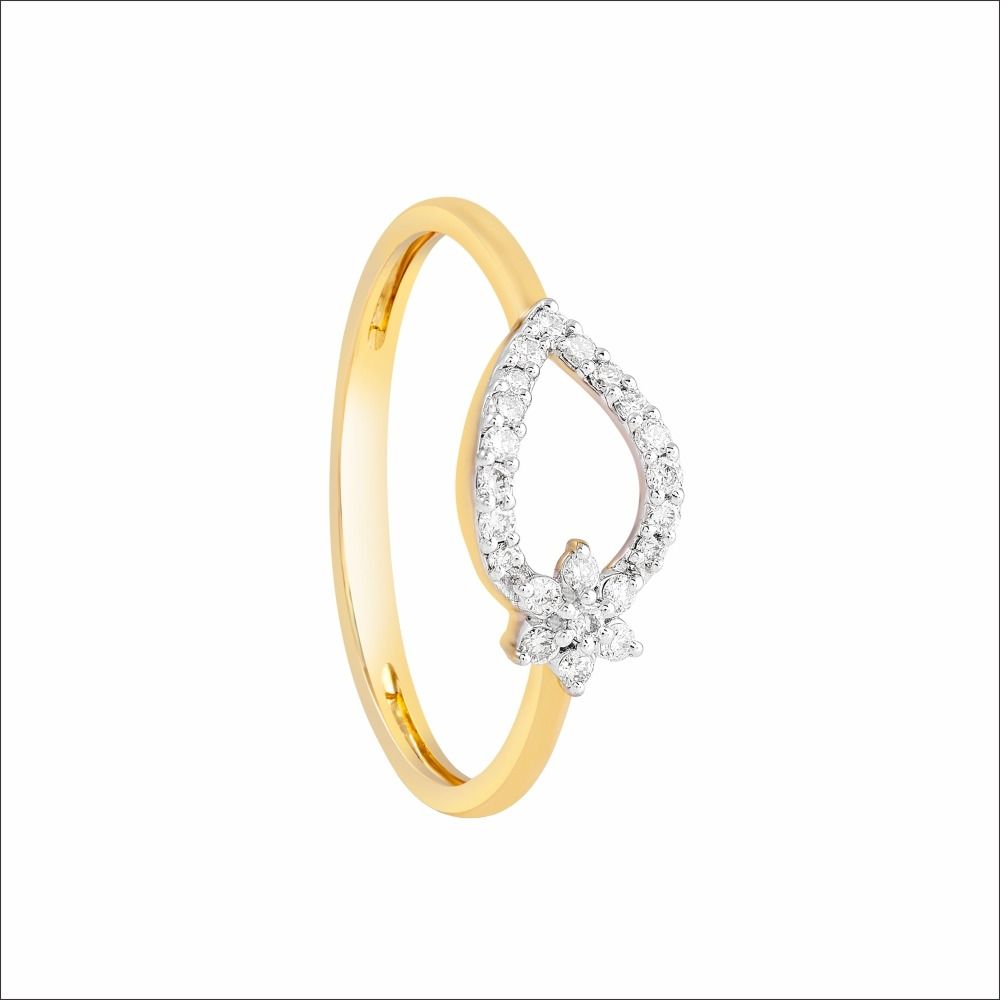 Graceful Pear Pavé Diamond Ring