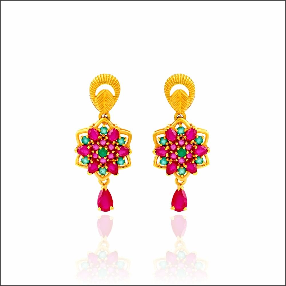 Floral Blossom Gold Earrings