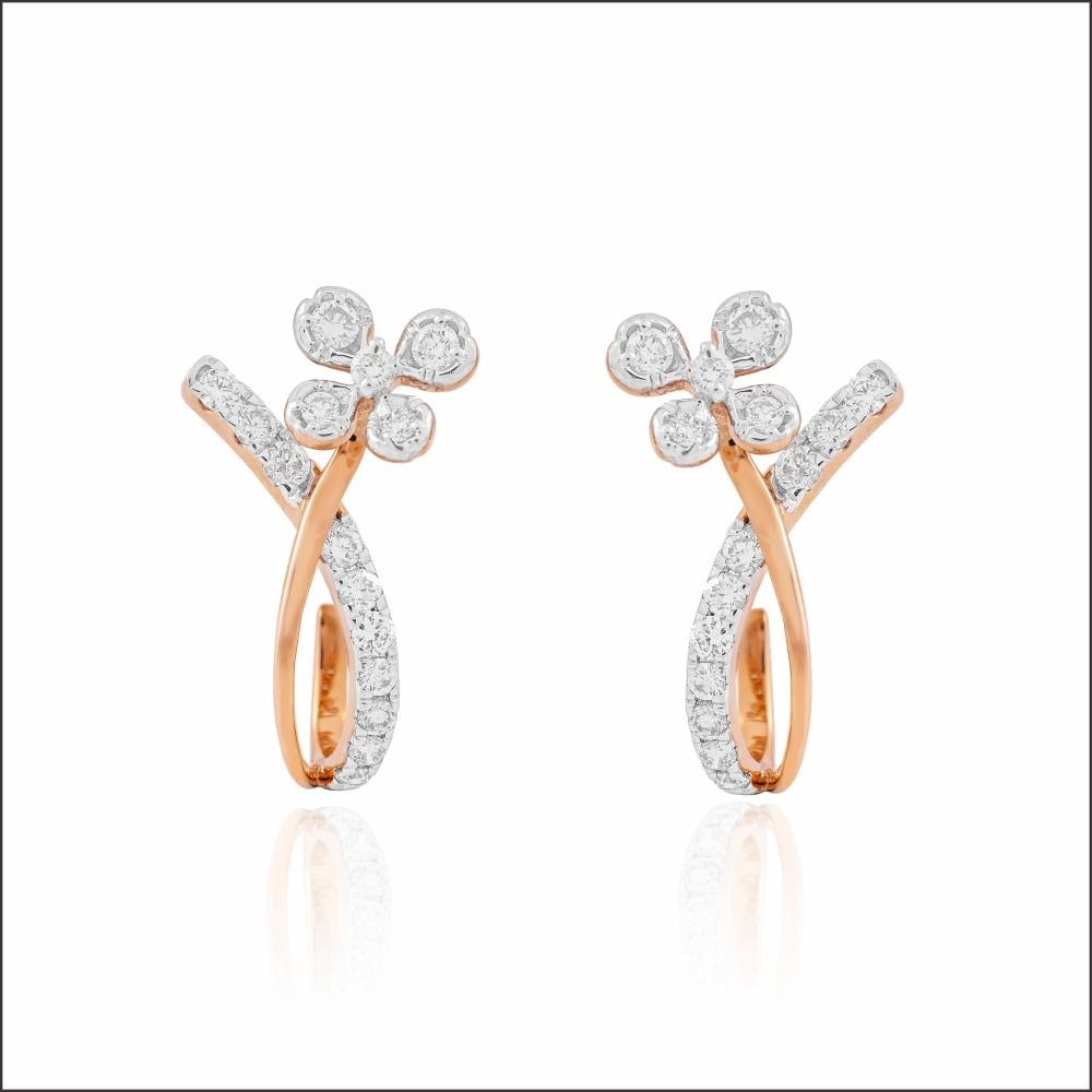Delicate Flower-Inspired Diamond Earrings