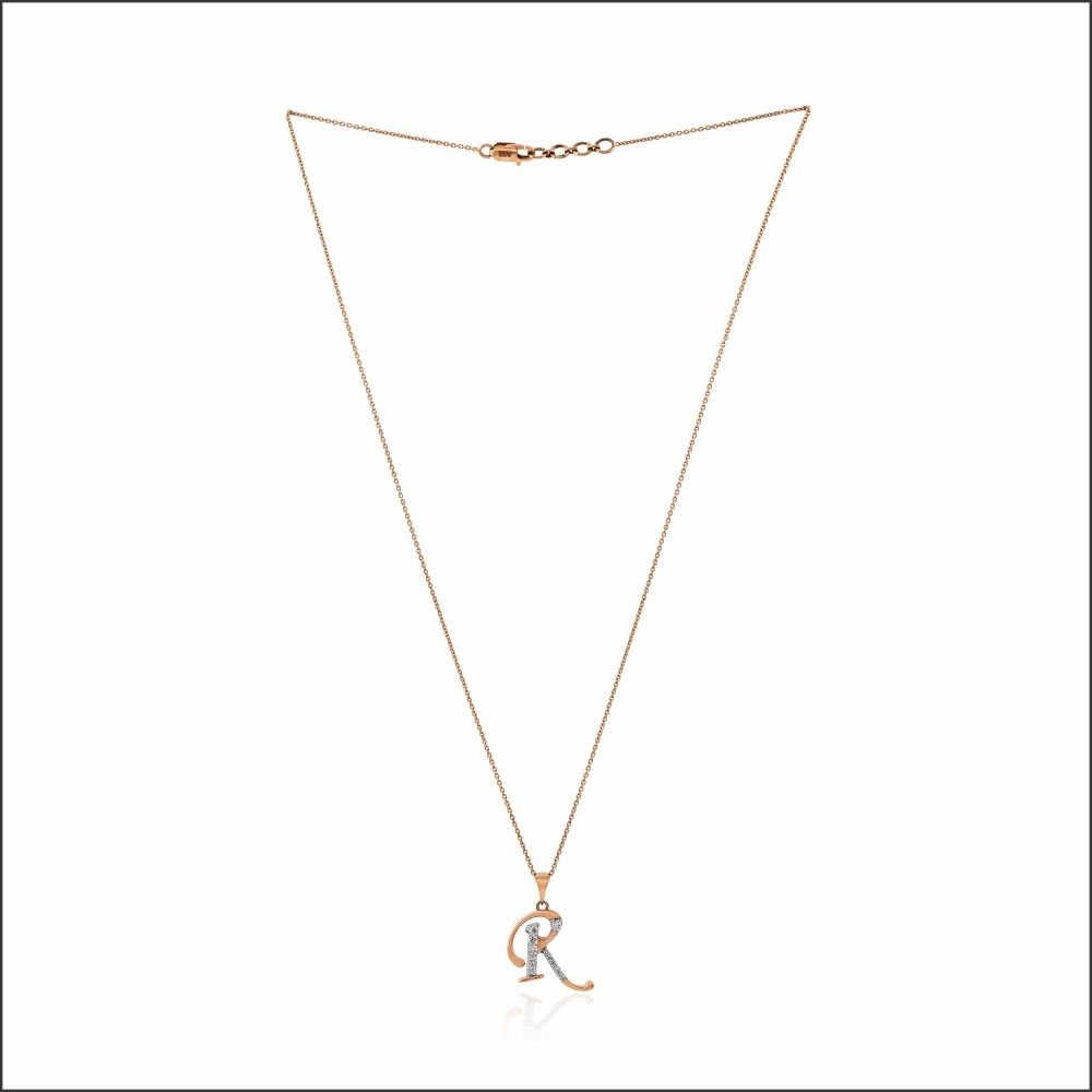 Classic Resplendence Alphabet R Diamond Pendant