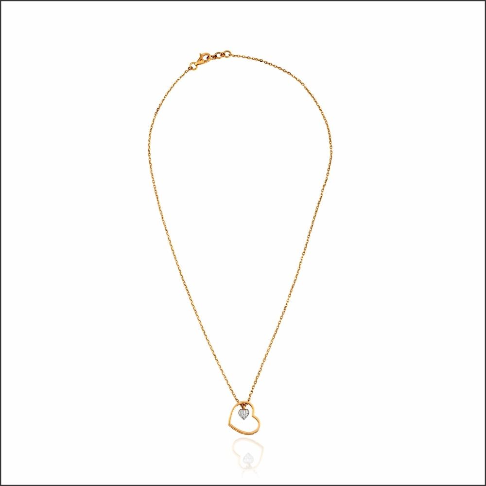 Dainty Heart Charm Gold Chain