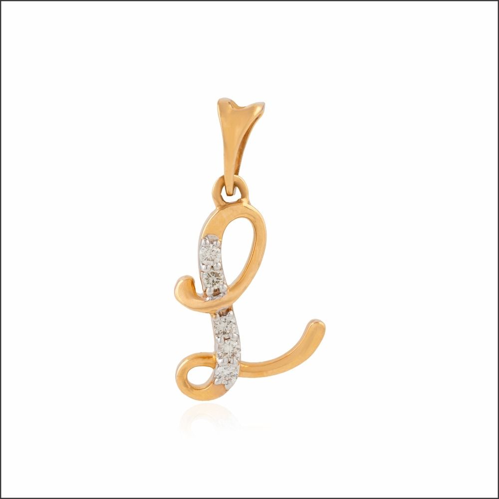 Loving Sparkle Alphabet L Diamond Pendant