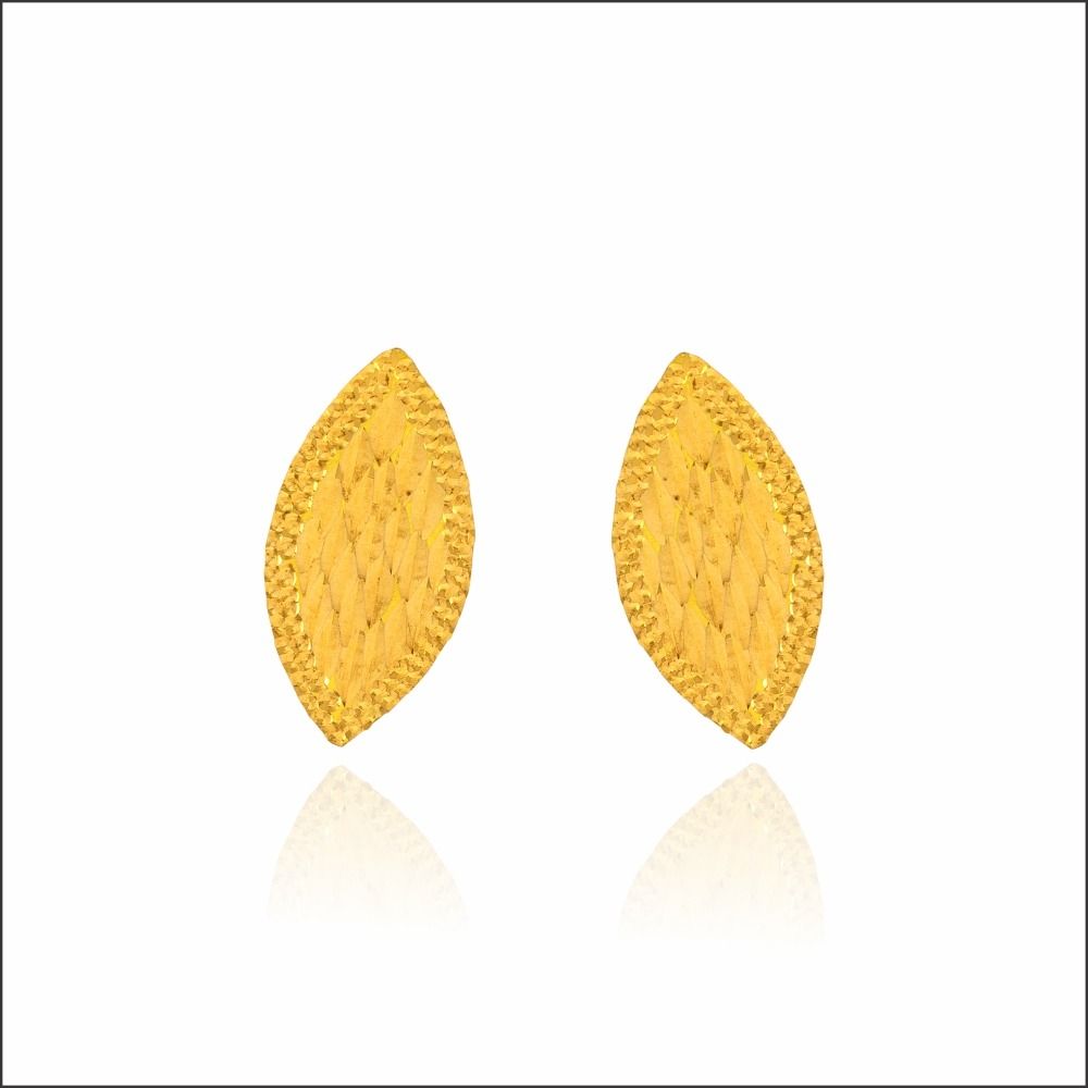 Petite Leaf Gold Earrings