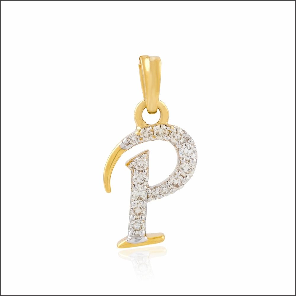 Shimmering Alphabet P Diamond Pendant