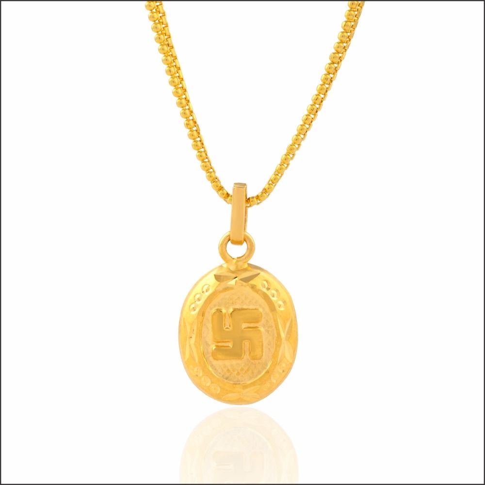 Traditional Swastik Motif Gold Locket