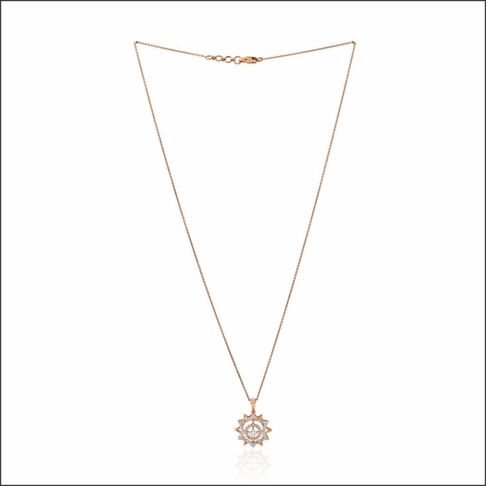 Radiant Starburst Diamond Pendant Set