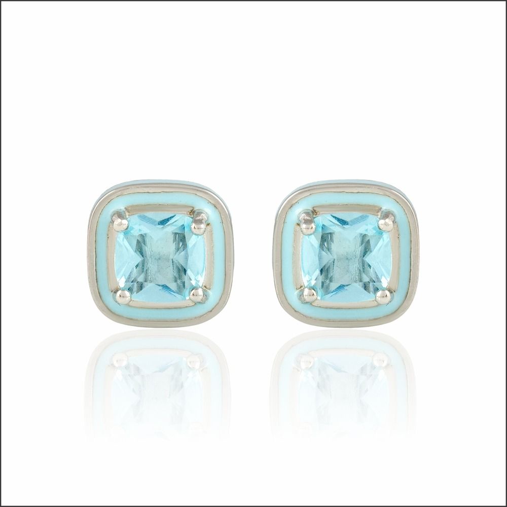 Stellar Halo Design Sterling Silver Stud Earrings