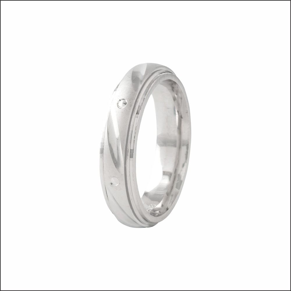 Contemporary Edge Silver Band