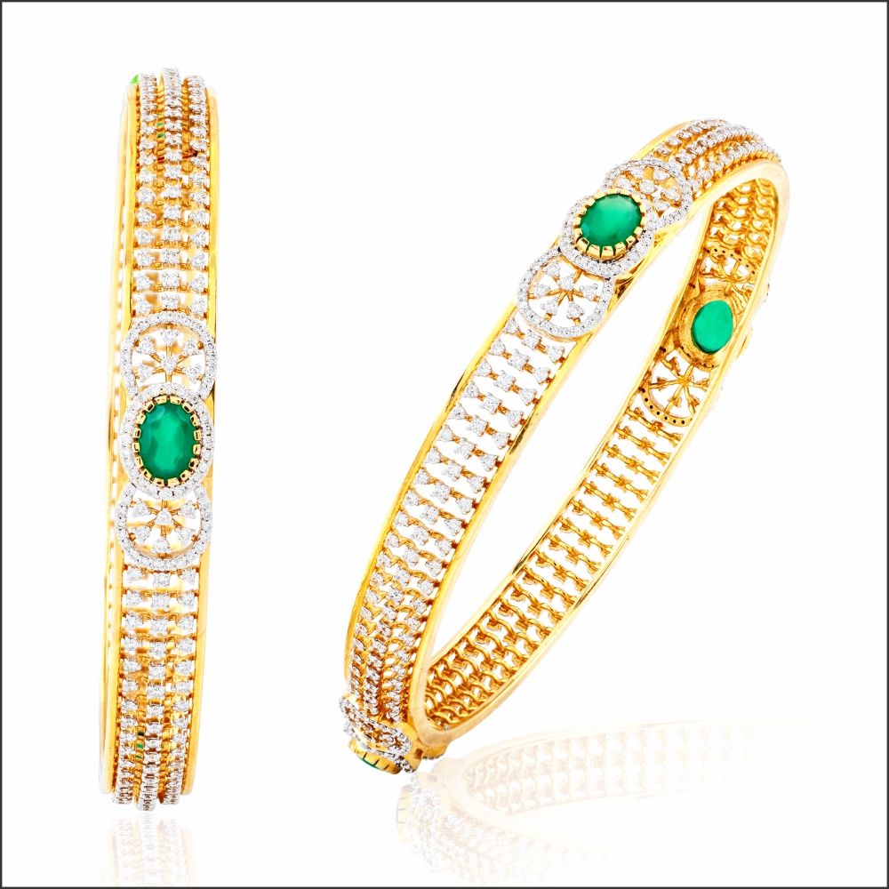 Aisshpra Diamond Bangles in 14 Kt Contemporary Design Jewellery for Women