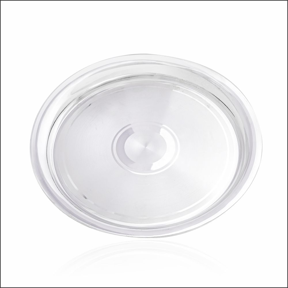 Aisshpra 92.5 Purity Silver Plain Thali or Plate for Pooja Devotional Items 