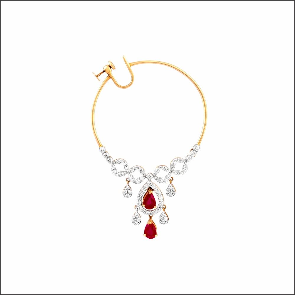 Aisshpra Elegant Diamond Nath in 14 Kt Traditional Wear Jewellery for Women