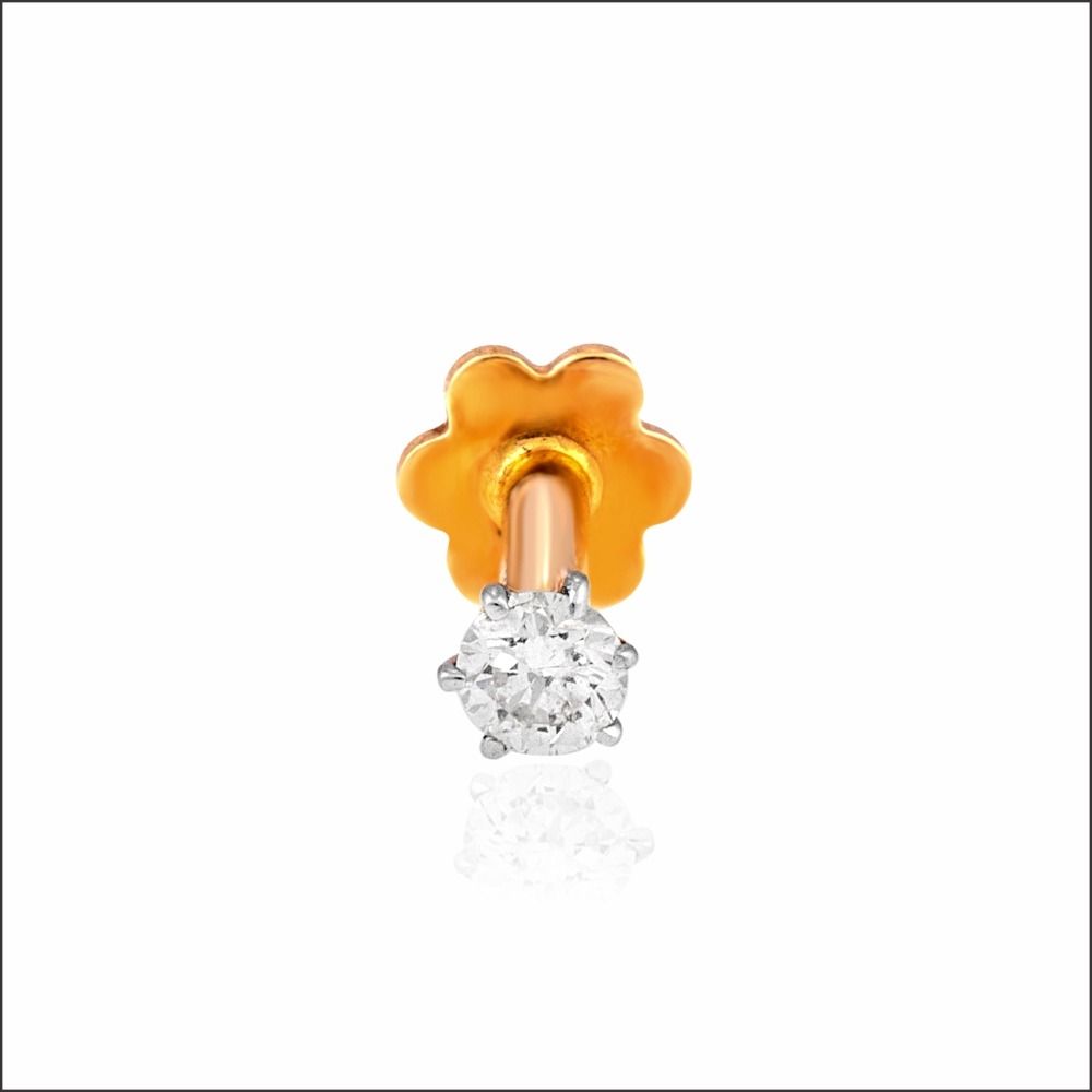 Aisshpra Solitaire Diamond Nosepin in 18 Kt Daily Wear Jewellery for Women