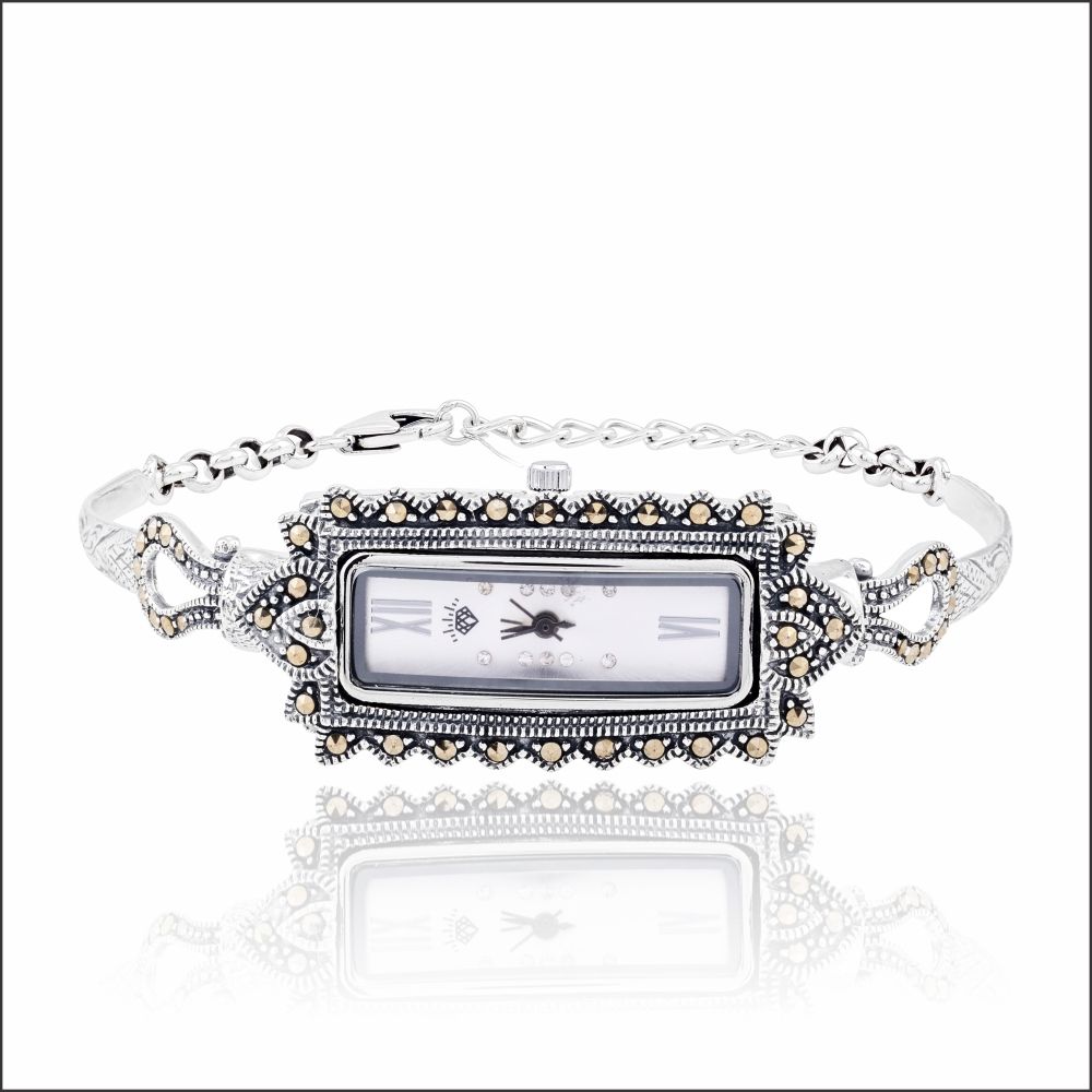 Aisshpra 92.5 Sterling Silver Stylish Watch Bracelet for Women Party Wear or Casual Wear Jewellery
