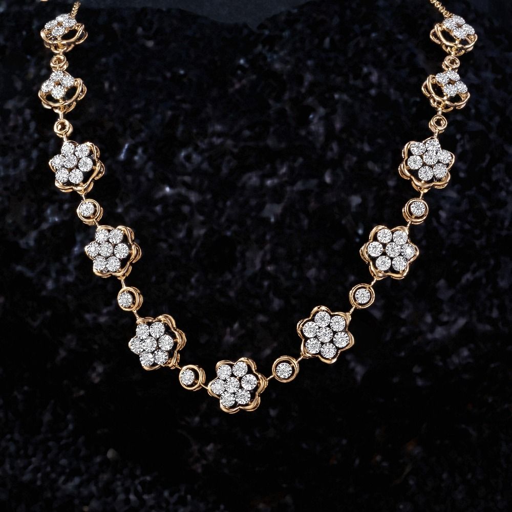 Graceful Blossom Diamond Necklace 