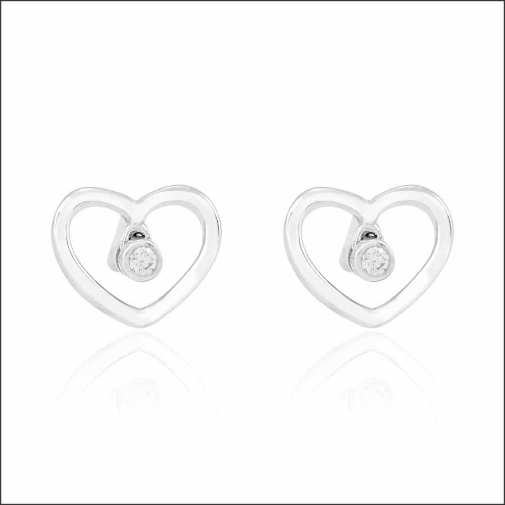 Aisshpra Pt 95 Platinum Earrings for Women Heart-shaped Design Jewellery