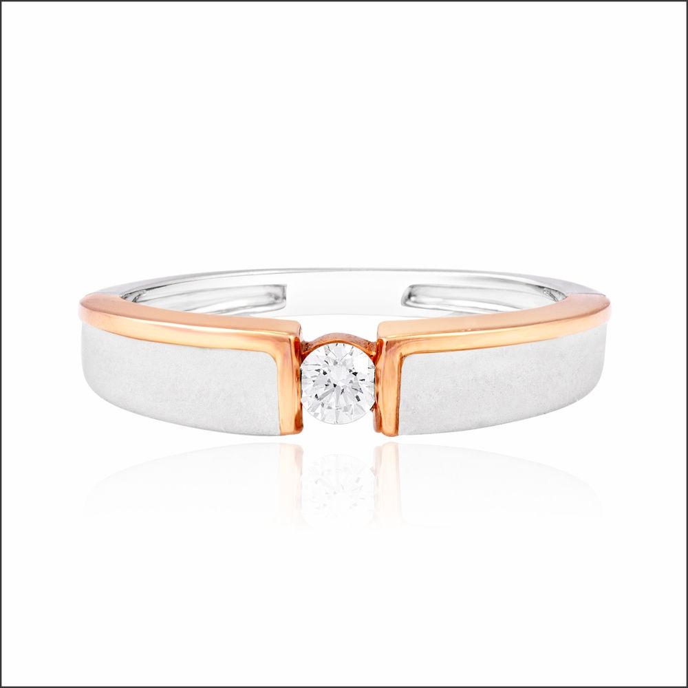Aisshpra Pt 95 Platinum Solitaire Diamond Band for Men Stylish Casual Wear Jewellery