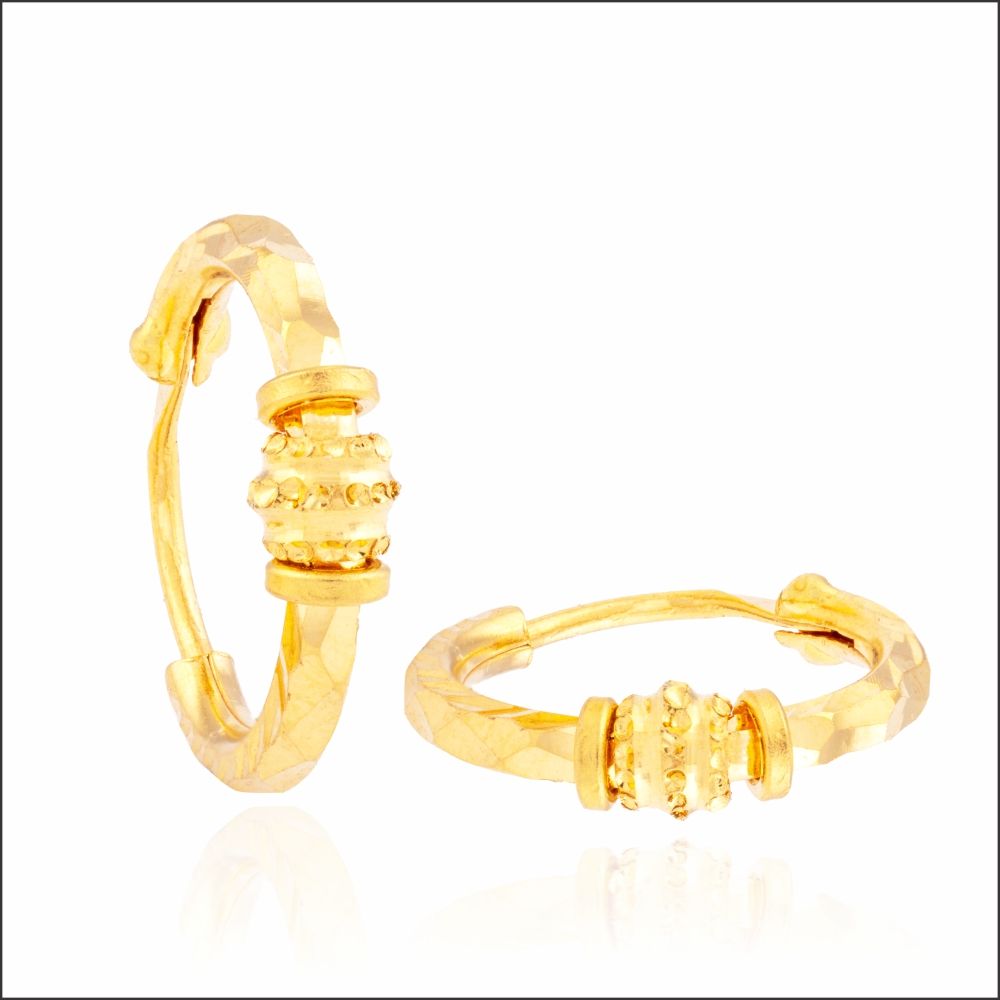 Aisshpra Gold Hoop Earrings in 22 Kt Daily Wear Jewellery for Women