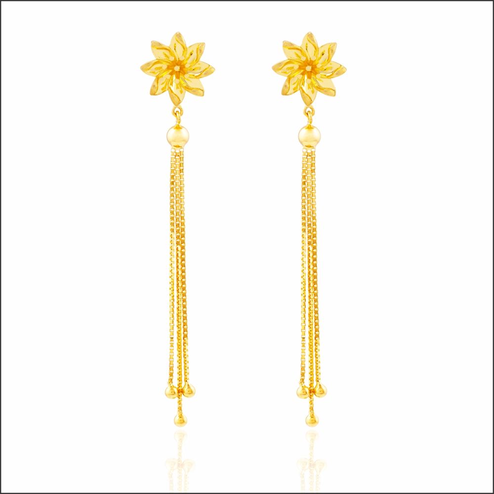 Aisshpra Gold Latkan Earrings in 18 Kt Stylish Party Wear Jewellery for Women