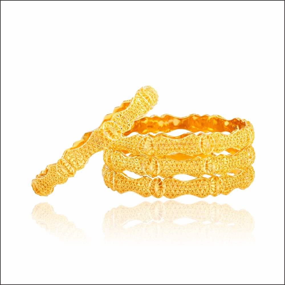 Aisshpra Gold Bangles in 18 Kt Turkish Jaali Design Jewellery for Women