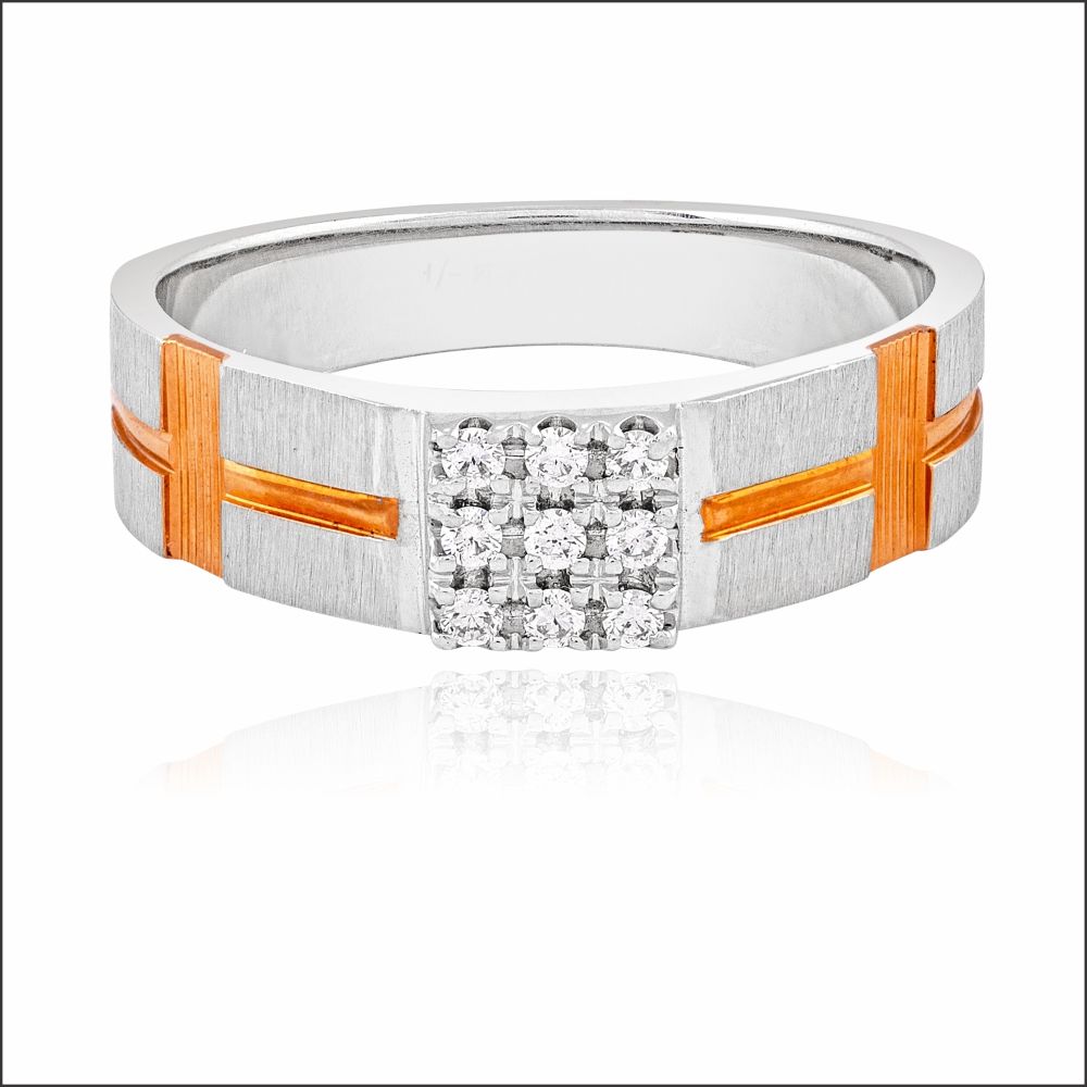 Aisshpra Pt 95 Square Platinum Diamond Band for Men Stylish Party-Wear Jewellery