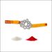 Golden Bond Lotus Design 925 Stamped Silver Rakhi