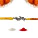 Sacred Krishna Bansuri and Pankhuri 92.5 Stamped Silver Rakhi