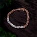 Delicate Leaf-Pattern Two-Tone Diamond Bracelet