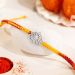 Golden Bond Lotus Design 925 Stamped Silver Rakhi