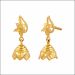 Elegant Floral Motif Gold Jhumka Earrings