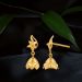 Elegant Floral Motif Gold Jhumka Earrings