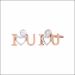 Cheerful I Love You Two tone Gold Earrings