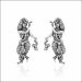 Dancing Girl Motif Sterling Silver Earrings