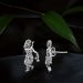 Dancing Girl Motif Sterling Silver Earrings