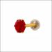 Scarlet Gleam Round Gold Nose Pin