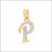 Shimmering Alphabet P Diamond Pendant