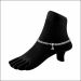 Classic Black Beads Silver Payal
