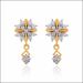 Luminous Floral Cluster Gold Drop Earrings