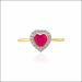 Charming Heart Motif Diamond Ring