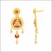 Aisshpra Gold Earrings in 22 Kt Kolkata Style Meena Design Jewellery for Women