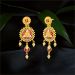 Aisshpra Gold Earrings in 22 Kt Kolkata Style Meena Design Jewellery for Women